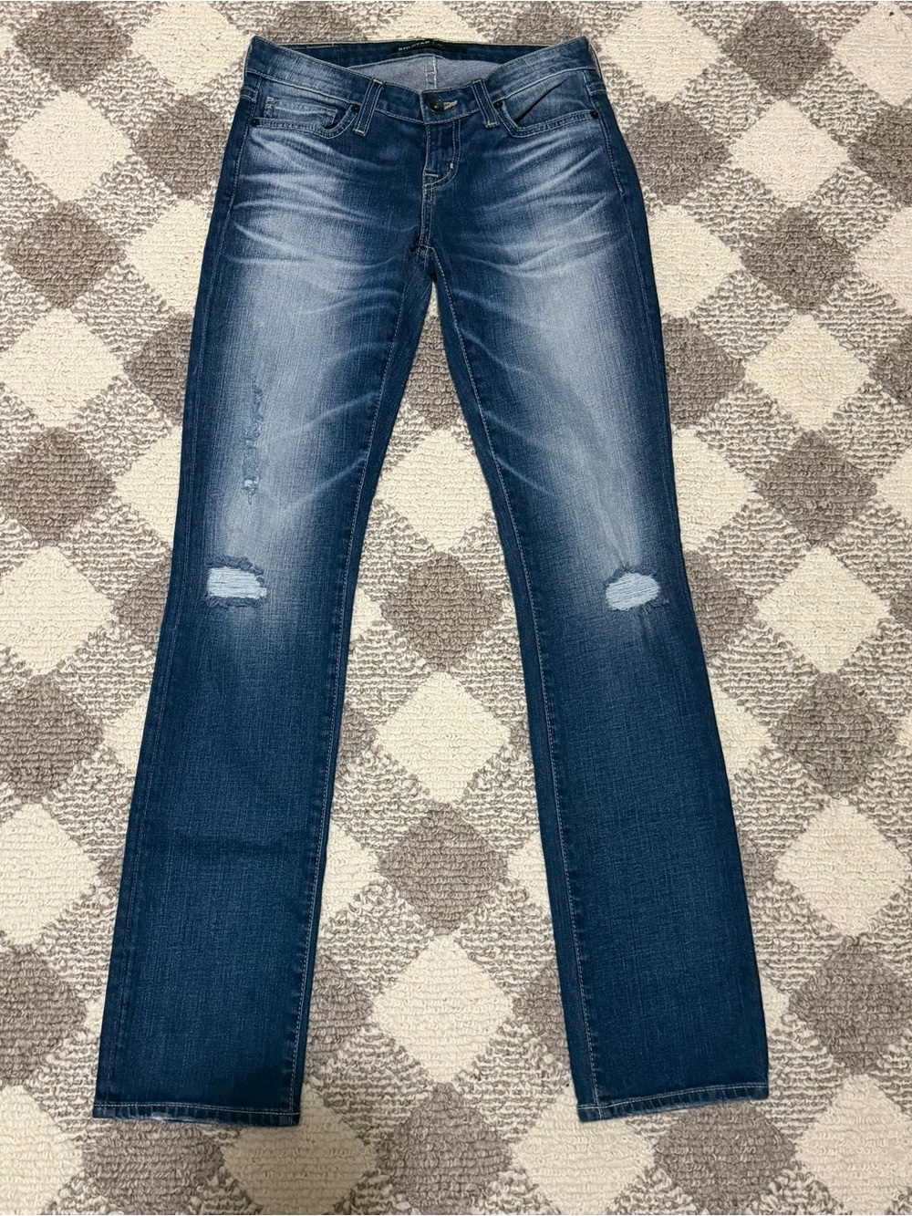Big Star Women’s Straight-Leg Jeans in Dark Blue with Faded Detail